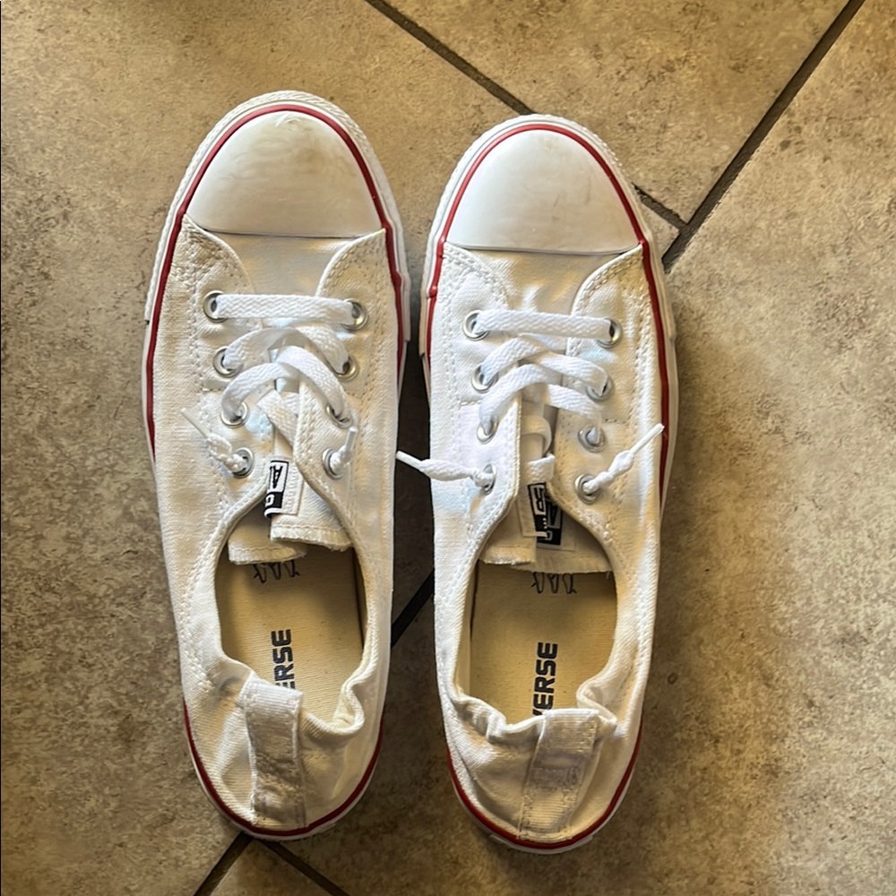 Converse White Canvas Sneakers size 10